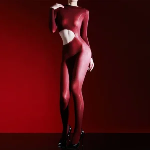 Casara Glossy Cut Out Bodystocking