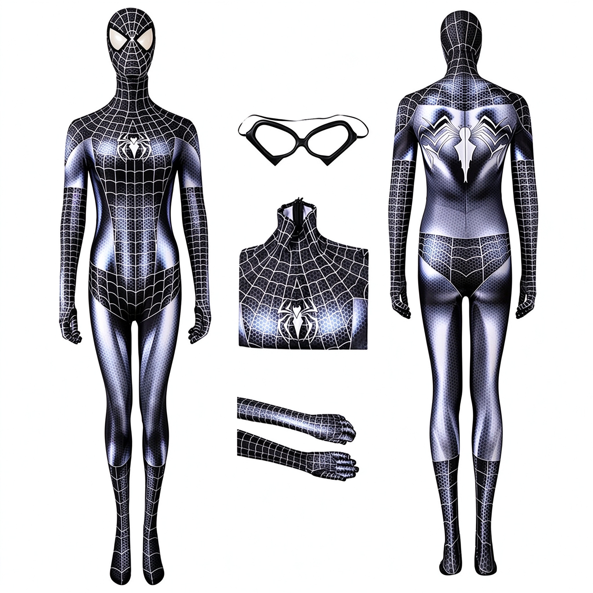 Spider Girls Jumpsuit Venom Black Cat Woman Cosplay Costume