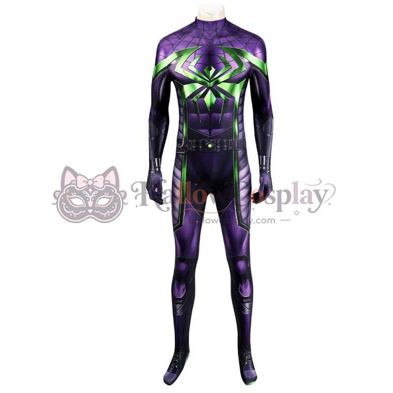 Spider Jumpsuit Miles Morales Purple Suit Cosplay Costume - Image 11