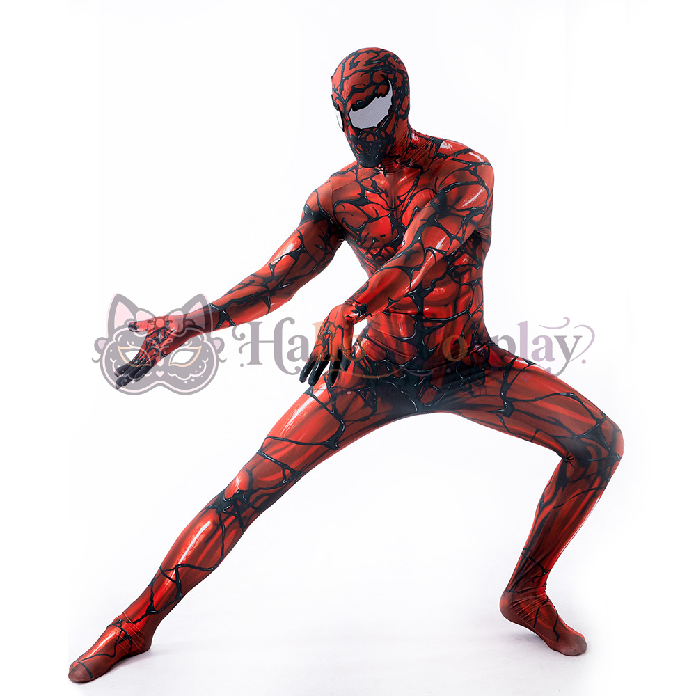 Red Venom Symbiote Zentai Halloween Cosplay Bodysuit - Image 4