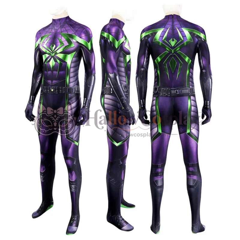 Spider Jumpsuit Miles Morales Purple Suit Cosplay Costume - Image 10