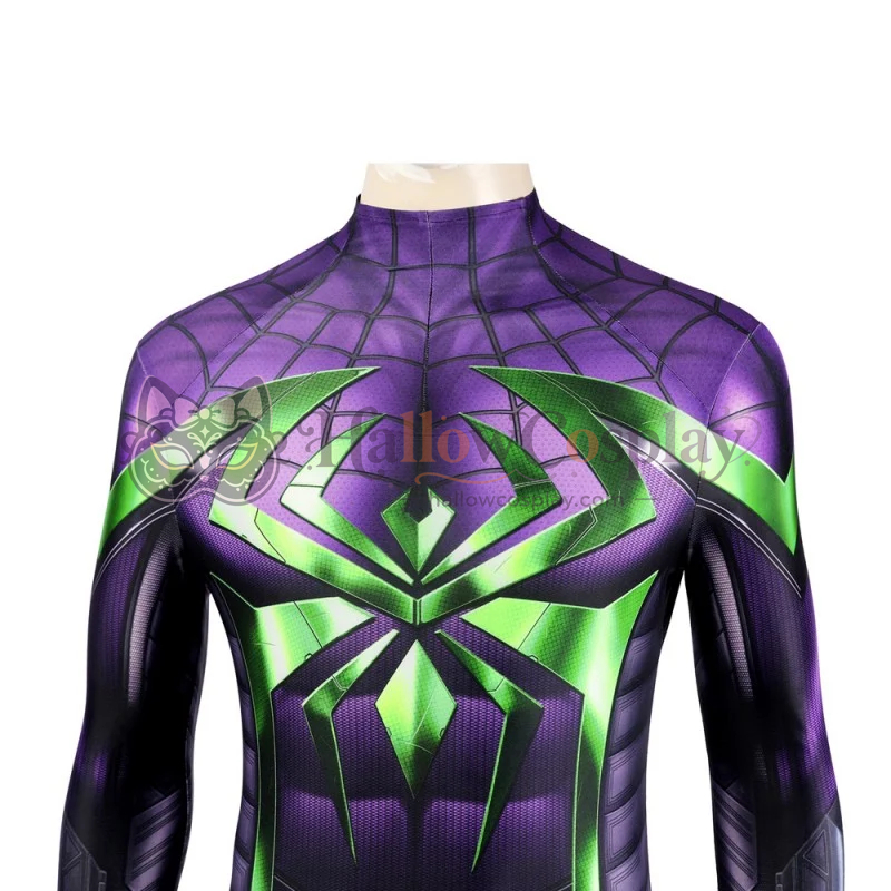 Spider Jumpsuit Miles Morales Purple Suit Cosplay Costume - Image 9