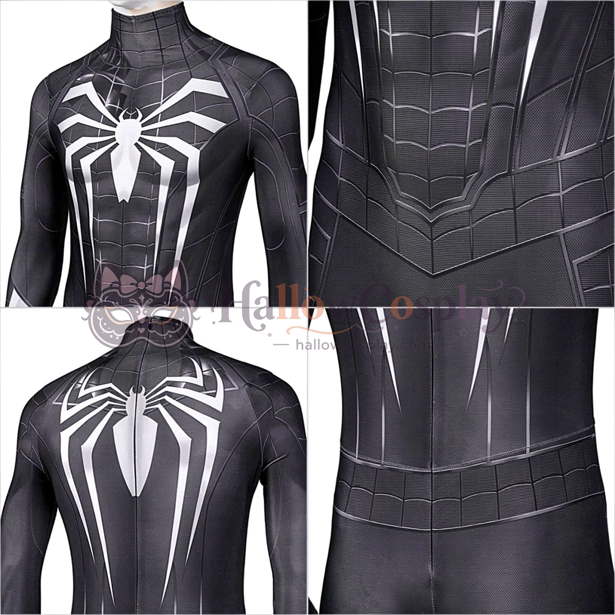 Spider Miles Morales Suit Venom Black Cosplay Costume - Image 6