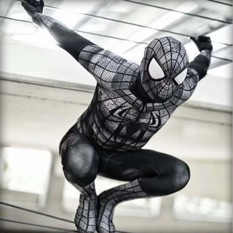 Black Armour Spider Zentai Halloween Cosplay Bodysuit