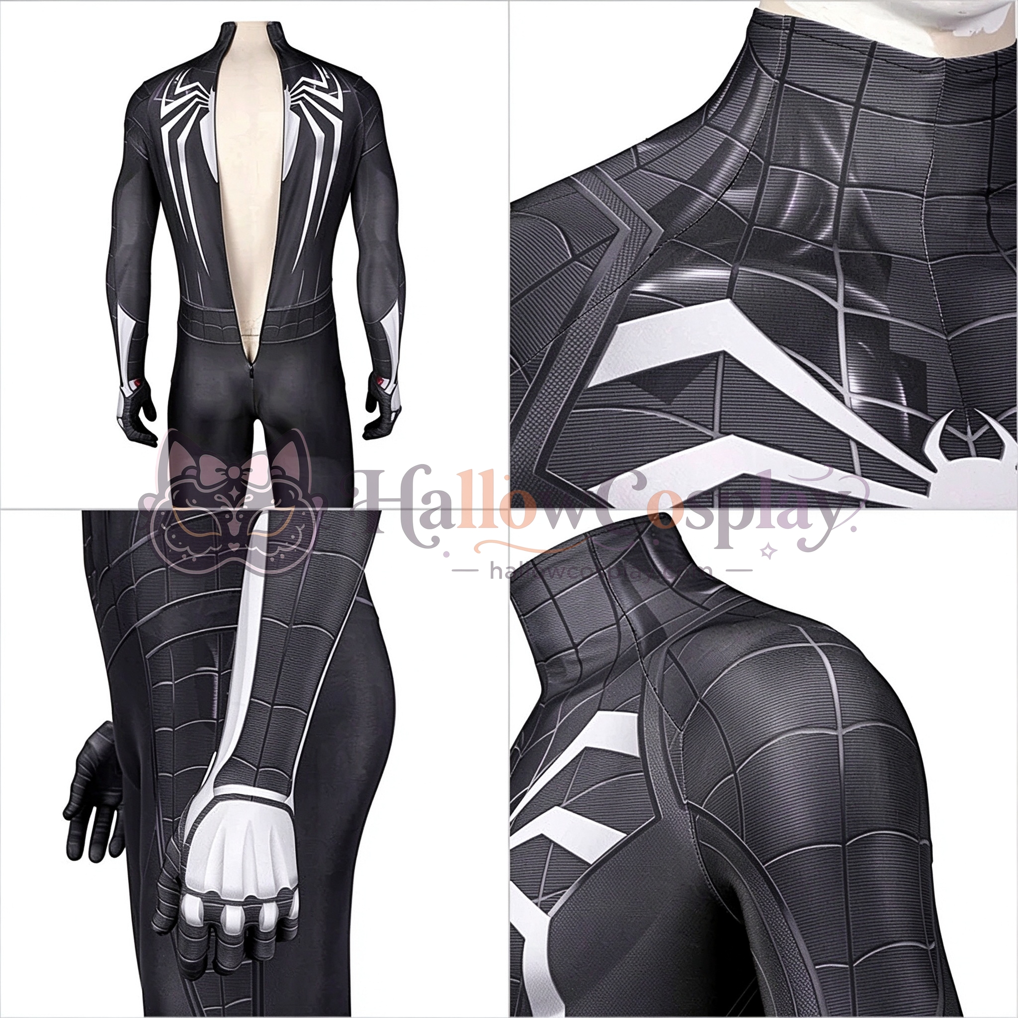 Spider Miles Morales Suit Venom Black Cosplay Costume - Image 7