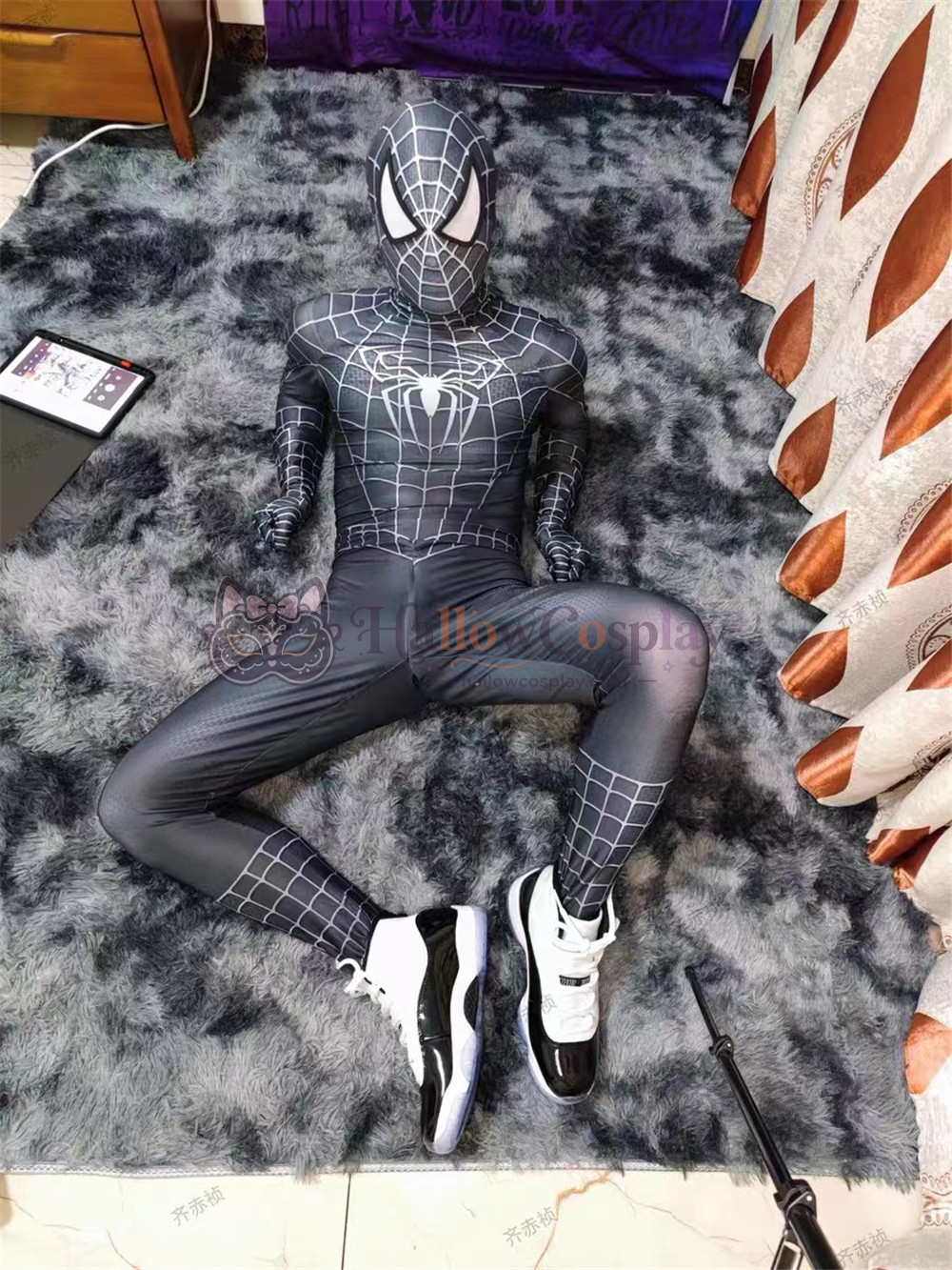 Black Raimi Symbiote Spider Halloween Cosplay Bodysuit - Image 4