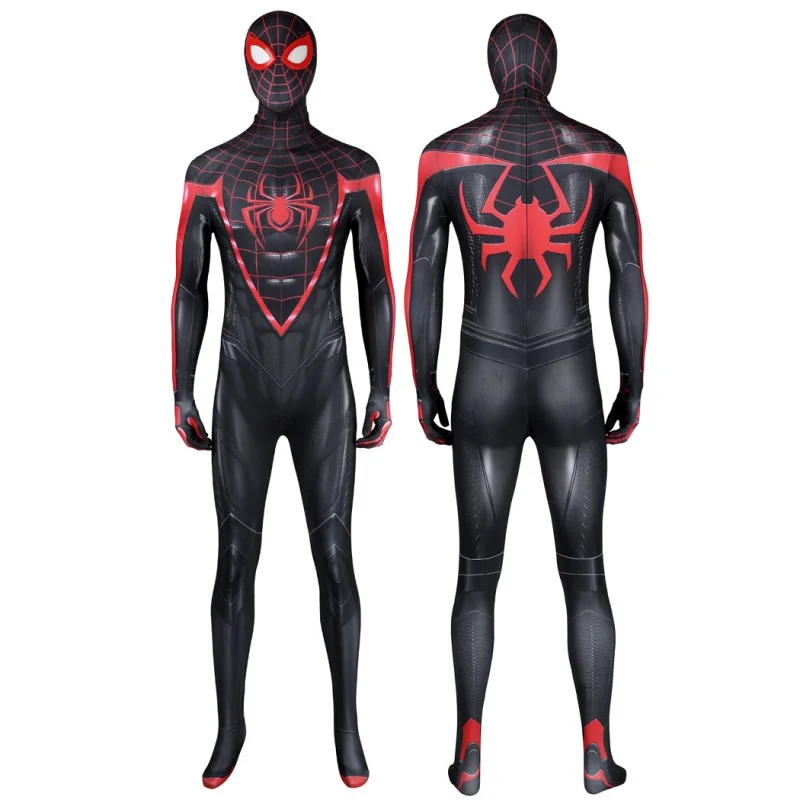 Miles Morales Suit Spider PS4 Cosplay Costumes Adult Bodysuit
