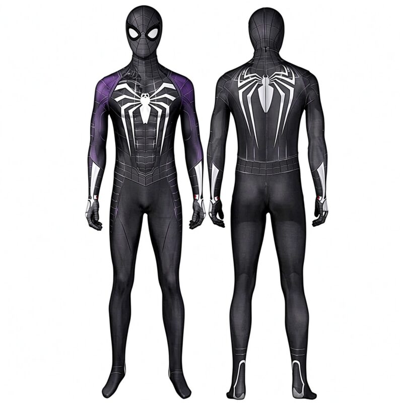Spider Miles Morales Suit Venom Black Cosplay Costume